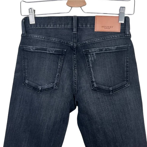 Moussy Vintage Cropped Black Skinny Jeans Size 24 - Picture 7 of 12